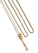 A FRENCH GOLD LONG CHAIN,