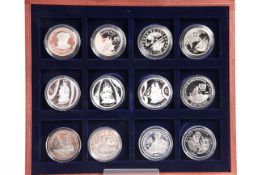 A WESTMINSTER "SHIPS & EXPLORERS" TWELVE COIN SILVER COLLECTION, boxed with certificates