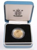 A 2005 BRITANNIA QUARTER OUNCE FINE GOLD £25 COIN, in Royal mint box