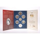 A LONDON MINT QUEEN ELIZABETH II SEVEN COIN SET, including The Queen's 90th Birthday Gold Coin (9