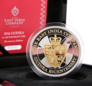 AN EAST INDIA COMPANY 2016 GUINEA 5OZ SILVER PROOF COIN, Bicentenary Edition, boxed with COA no.