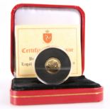 A POBJOY MINT ISLE OF MAN GOLD ANGEL 2014, 1/20oz, boxed with COA