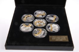 A QUEEN ELIZABETH II LONG TO REIGN OVER US SILVER SEVEN COIN CROWN COLLECTION, no. 0401/9999, each