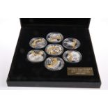 A QUEEN ELIZABETH II LONG TO REIGN OVER US SILVER SEVEN COIN CROWN COLLECTION, no. 0401/9999, each