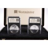 A DATESTAMP TWO-COIN '958' AND '999' SILVER BRITANNIA SET, comprising 2012 and 2013, boxed with COA