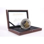 A KING ALFRED THE GREAT 5OZ SILVER COMMEMORATIVE, boxed with COA no. 112