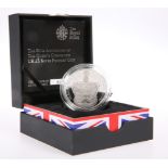 A ROYAL MINT £5 SILVER PIEDFORT COIN, "THE 60TH ANNIVERSARY OF THE QUEEN'S CORONATION", boxed with