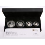 A ROYAL MINT 2012 BRITANNIA FOUR-COIN SILVER PROOF SET, boxed with COA