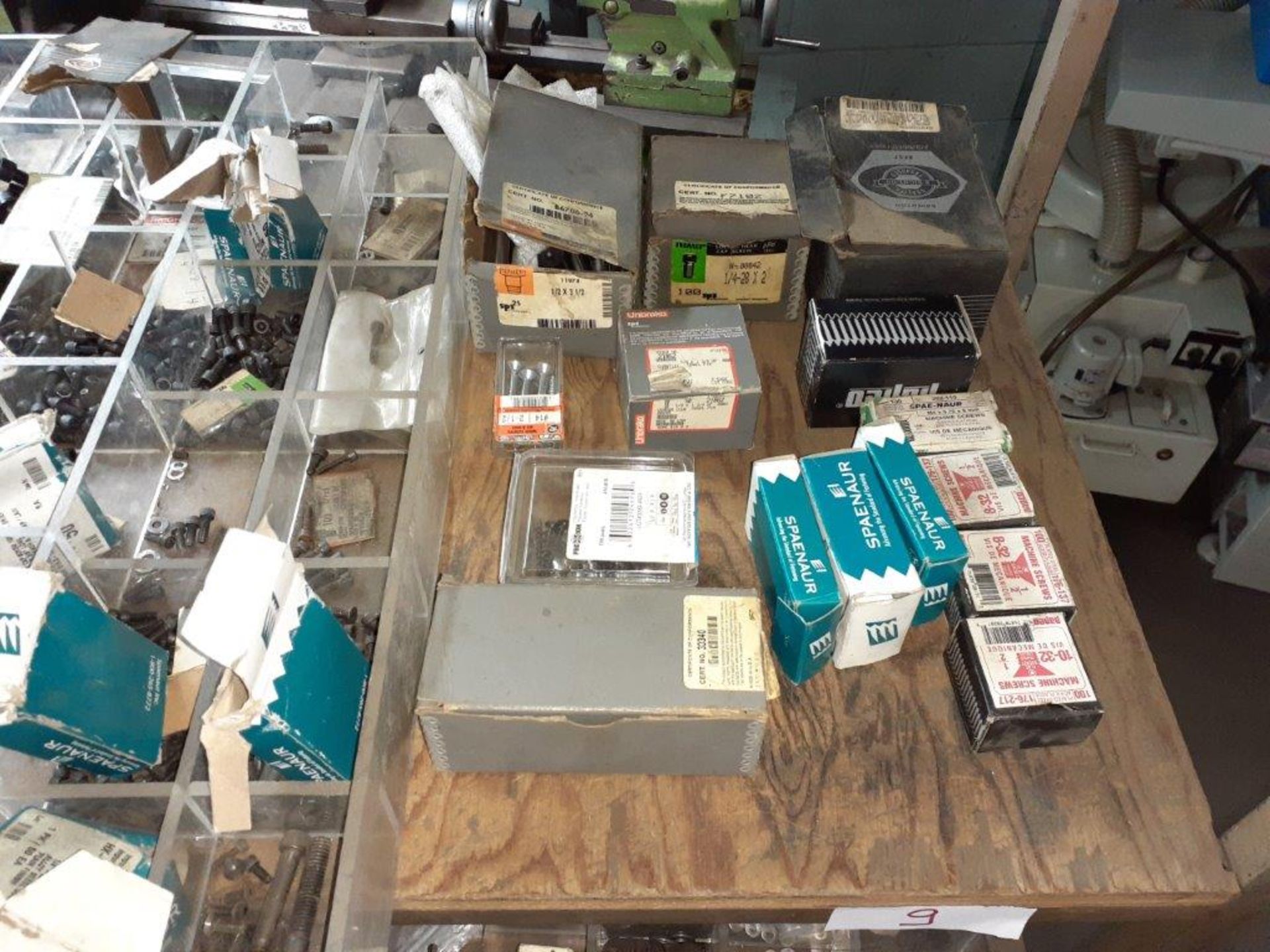 LOT: Assorted allen bolts, shoulder bolts, screws, dowl pins, springs, c/w Mobile Rack - Image 3 of 9