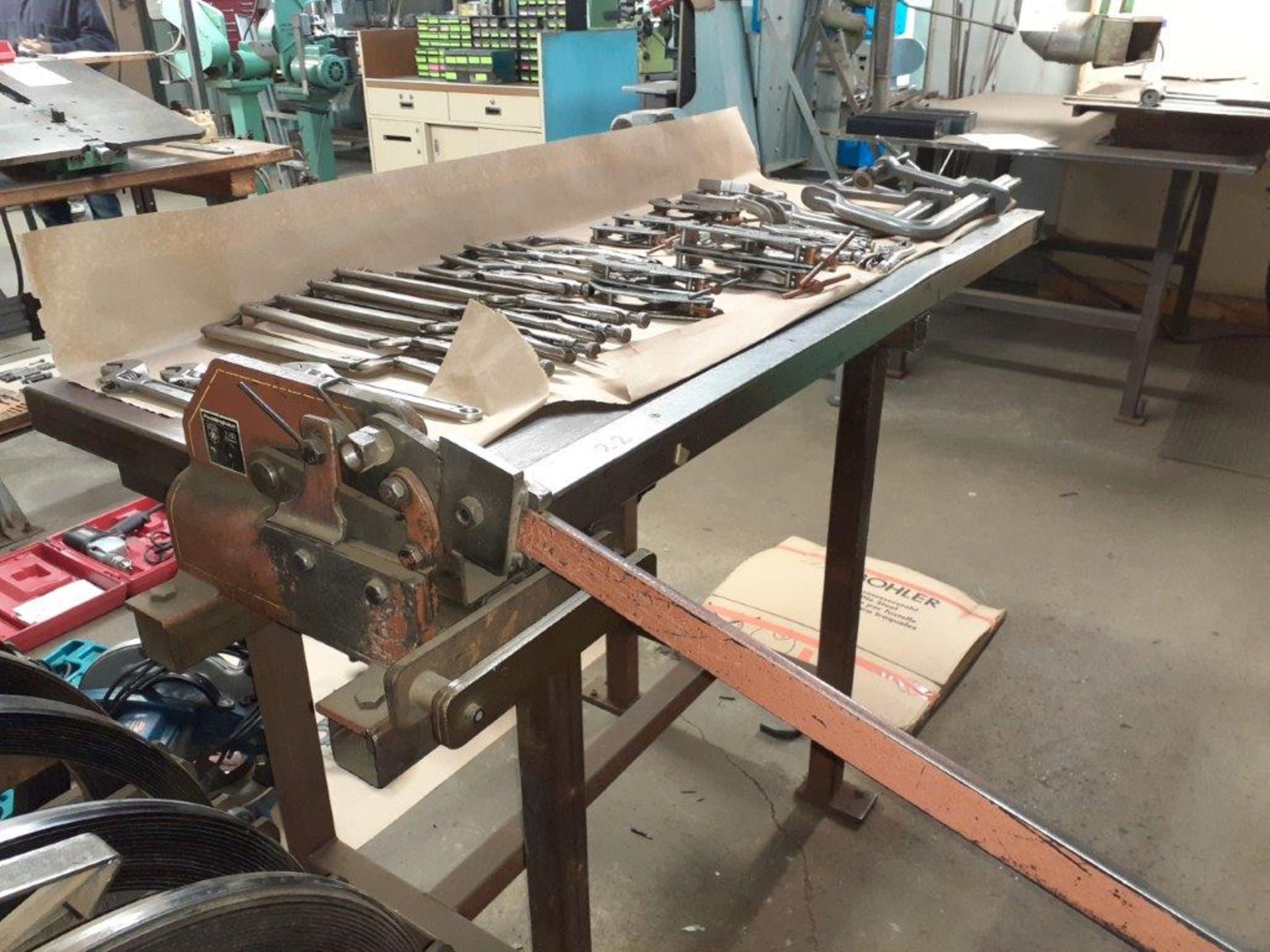 Steel Work Table, c/w PEDDINGHAWS Shear - Image 2 of 4