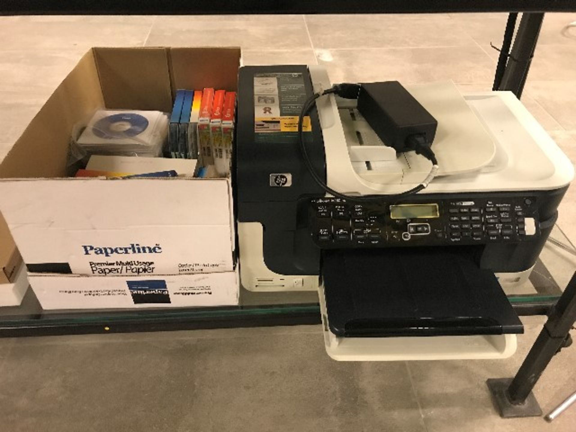 Printer,assorted extension cords,software,etc... (Lot) - Image 2 of 2