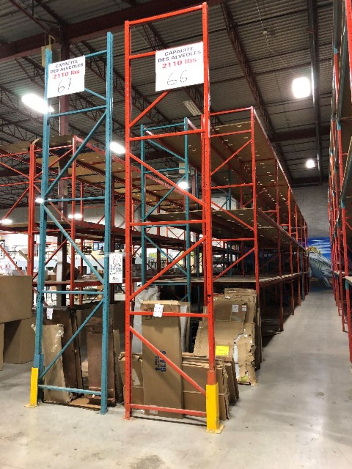 Pallet racking: H.16'xW.42”,72pcs 12'long bars w/54 MDF sheets,14 sections - Image 3 of 4