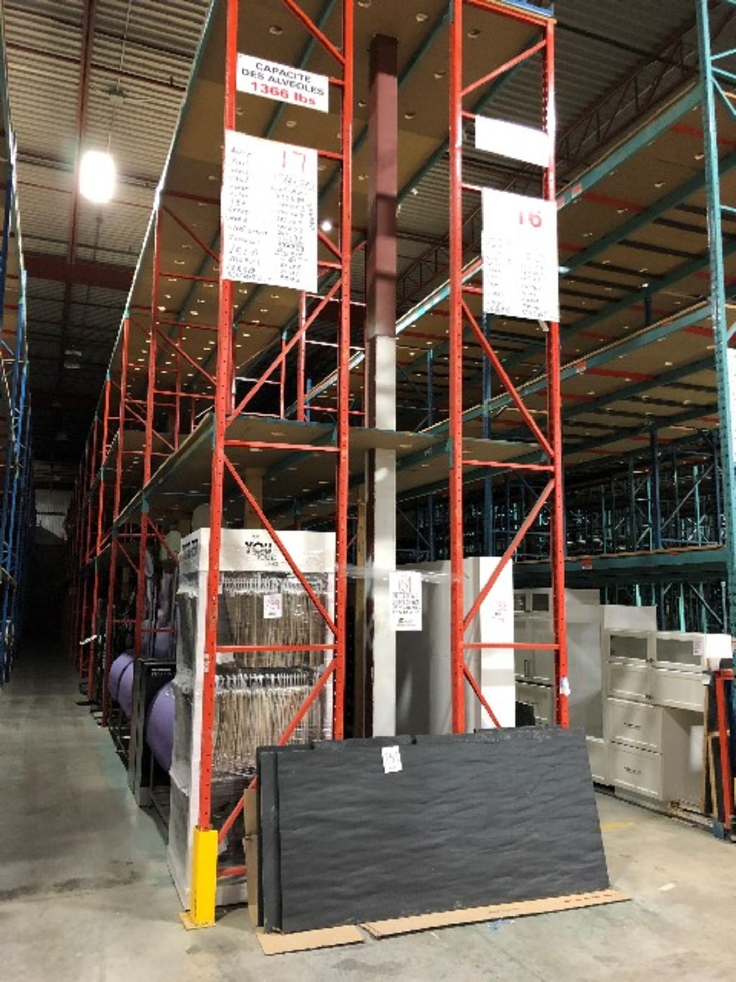 Pallet racking: H.20'xW.33”,132pcs 12'long bars w/96 MDF sheets,24 sections - Image 2 of 3