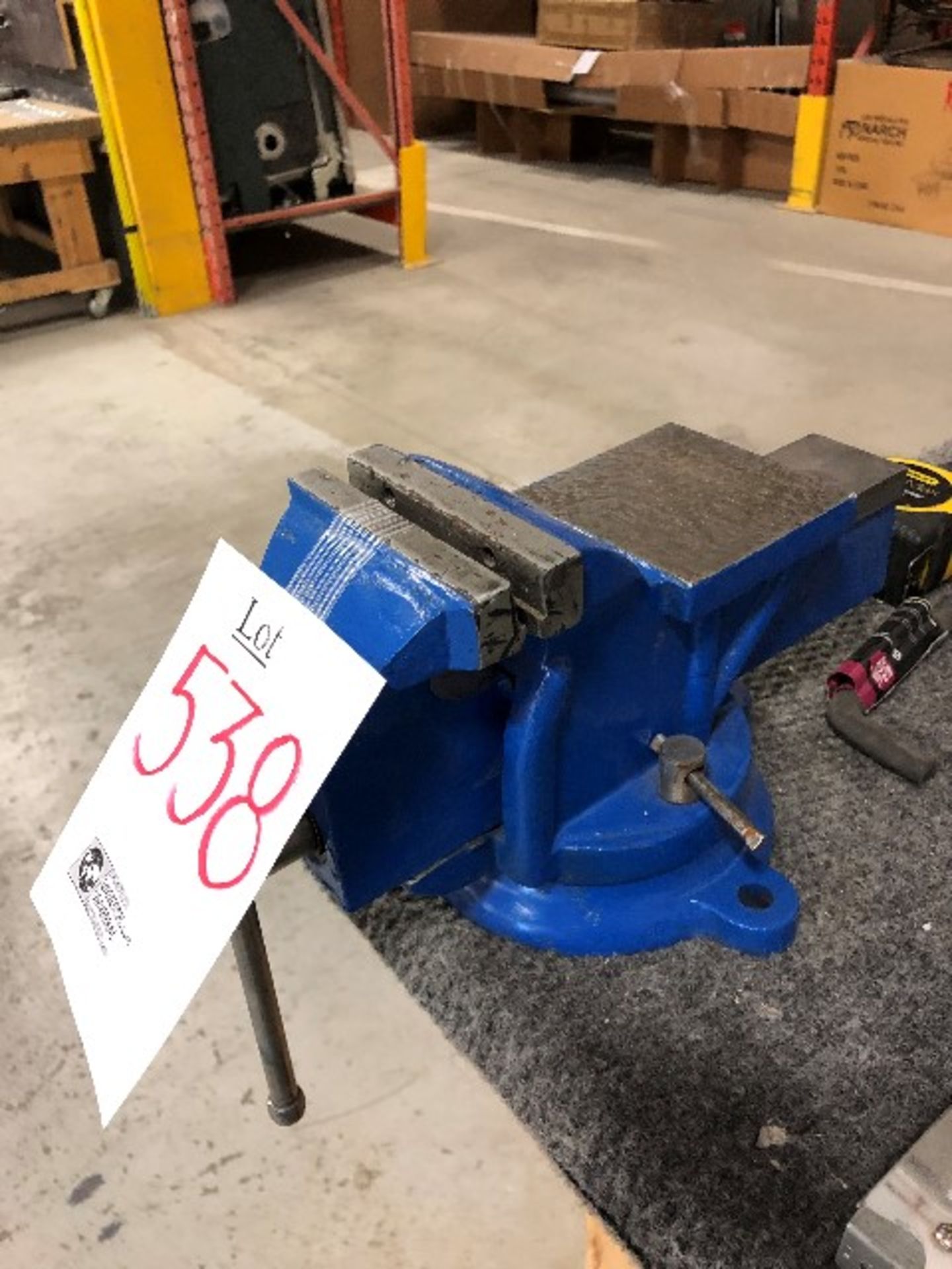 LOT: Bench vise clamp, tools, etc...