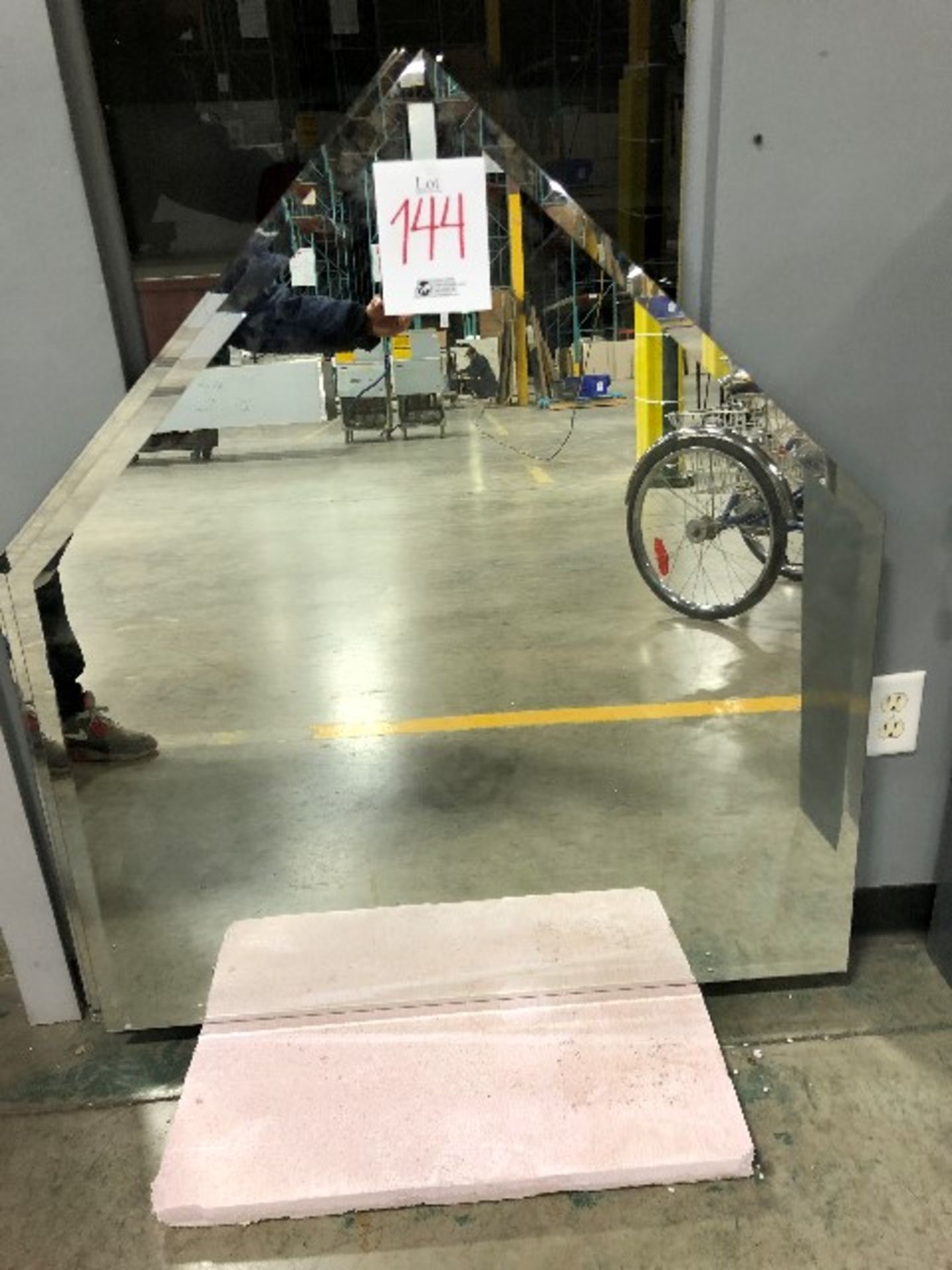 LOT: Assorted displays, mirrors, 2 section racking, etc...