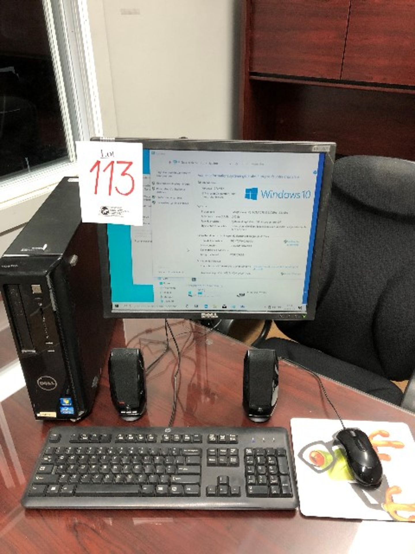 Dell i3, 3.3GHz, 2GB RAM, 220GB HDD, keyboard, monitor, speakers, mouse, bracket