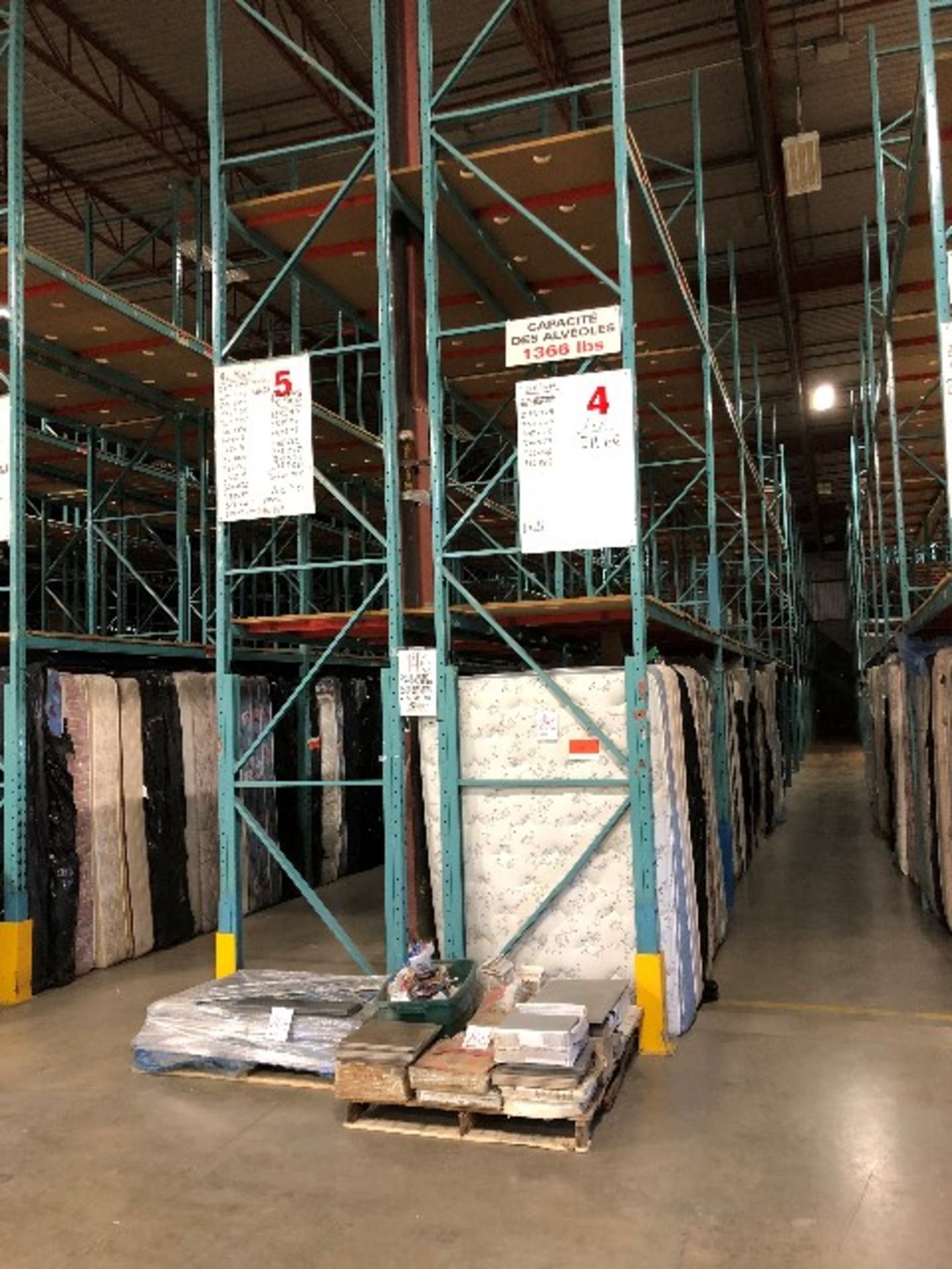 Pallet racking: H.23'xW.44”,96pcs 12'long bars w/72 MDF sheets & 151pcs safety bars,24 sections - Image 2 of 4