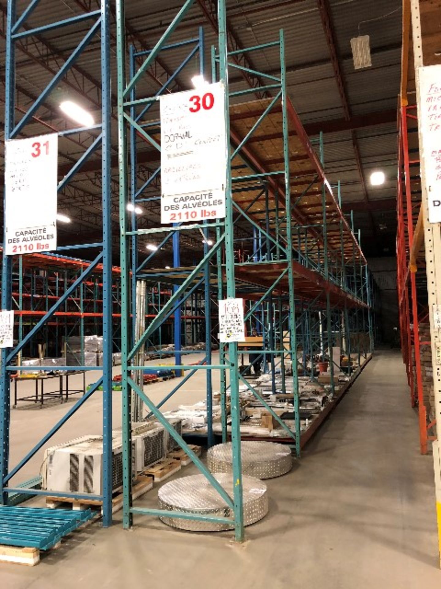 Pallet racking: H.19'xW.42”,58pcs 12'long bars w/40 MDF sheets & 117 safety bars,12 sections - Image 2 of 3