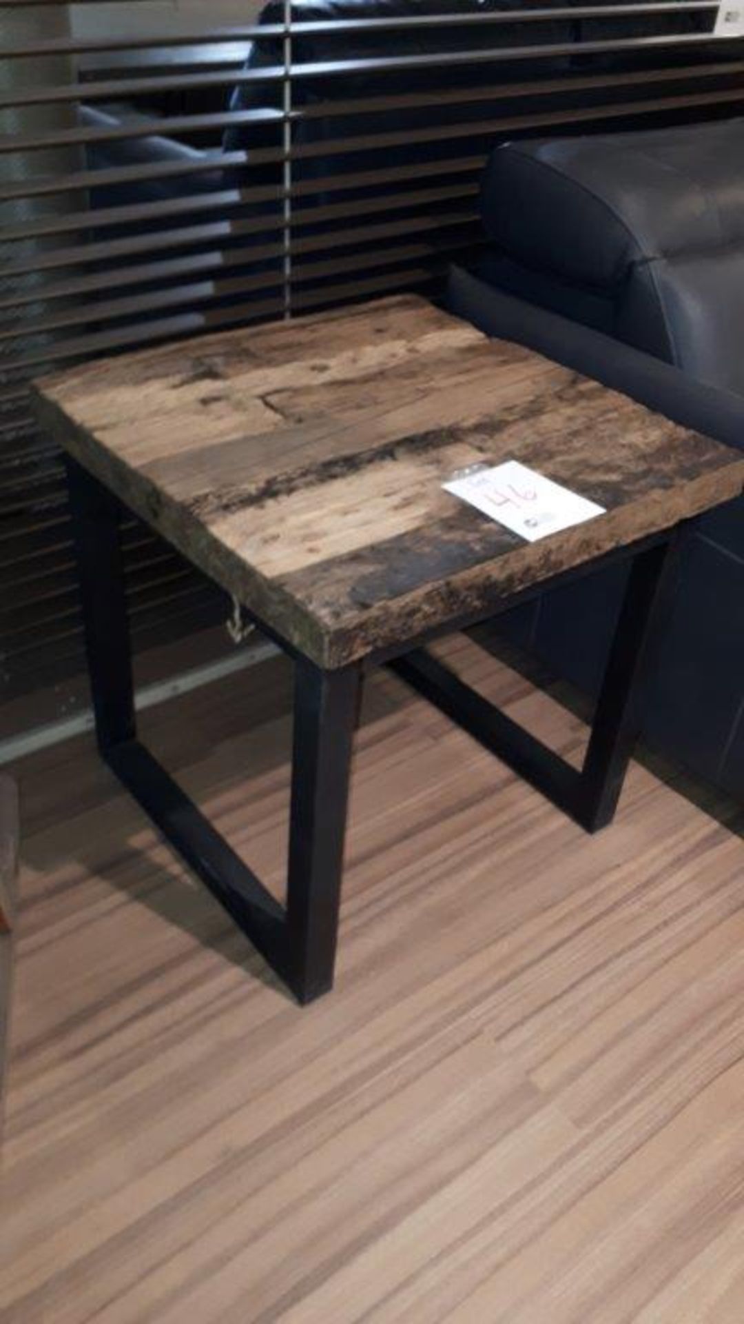 Wooden top end table, 24”x24”