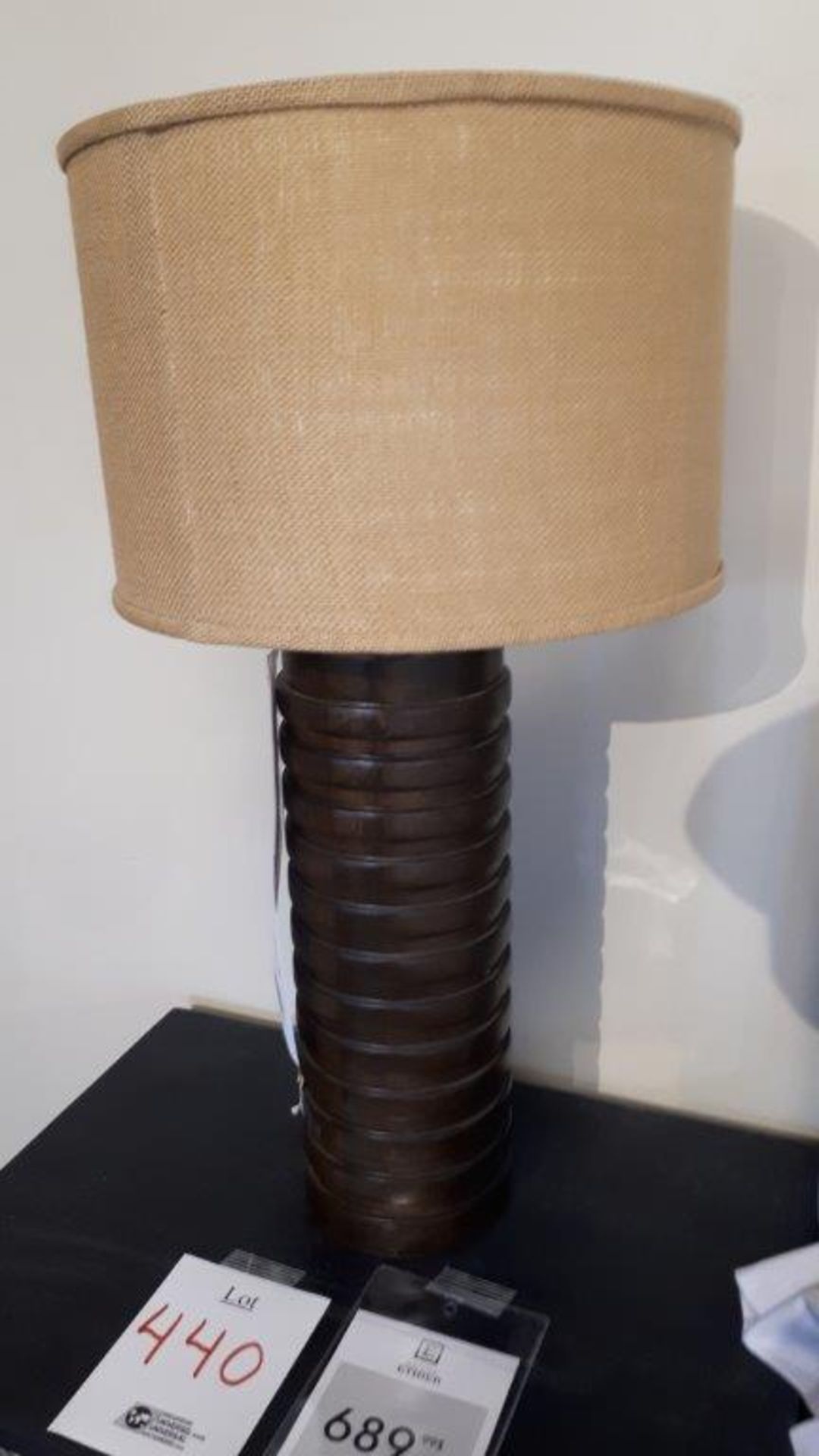 Table lamp w/wood accent,h.26” - Image 2 of 3