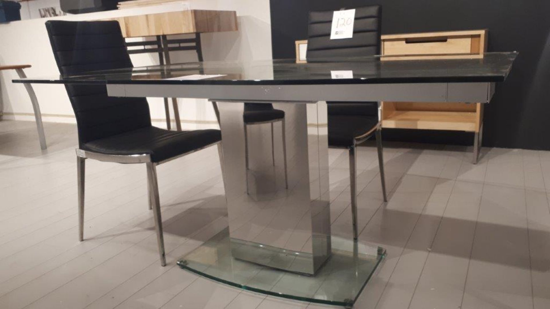 Glass dining table, 59”x38” - Image 2 of 4