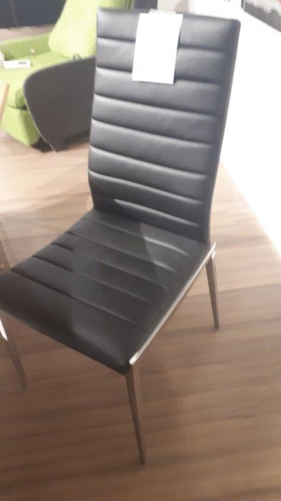 Chrome black leather chairs, 4pcs - Image 2 of 2