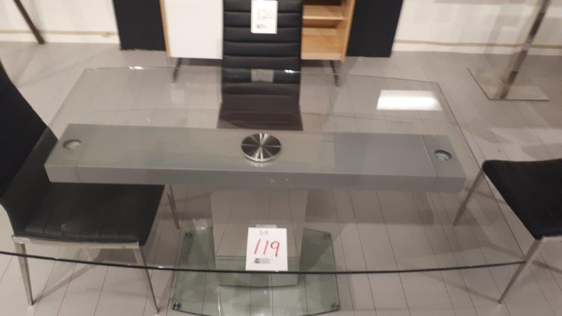 Glass dining table, 59”x38” - Image 4 of 4