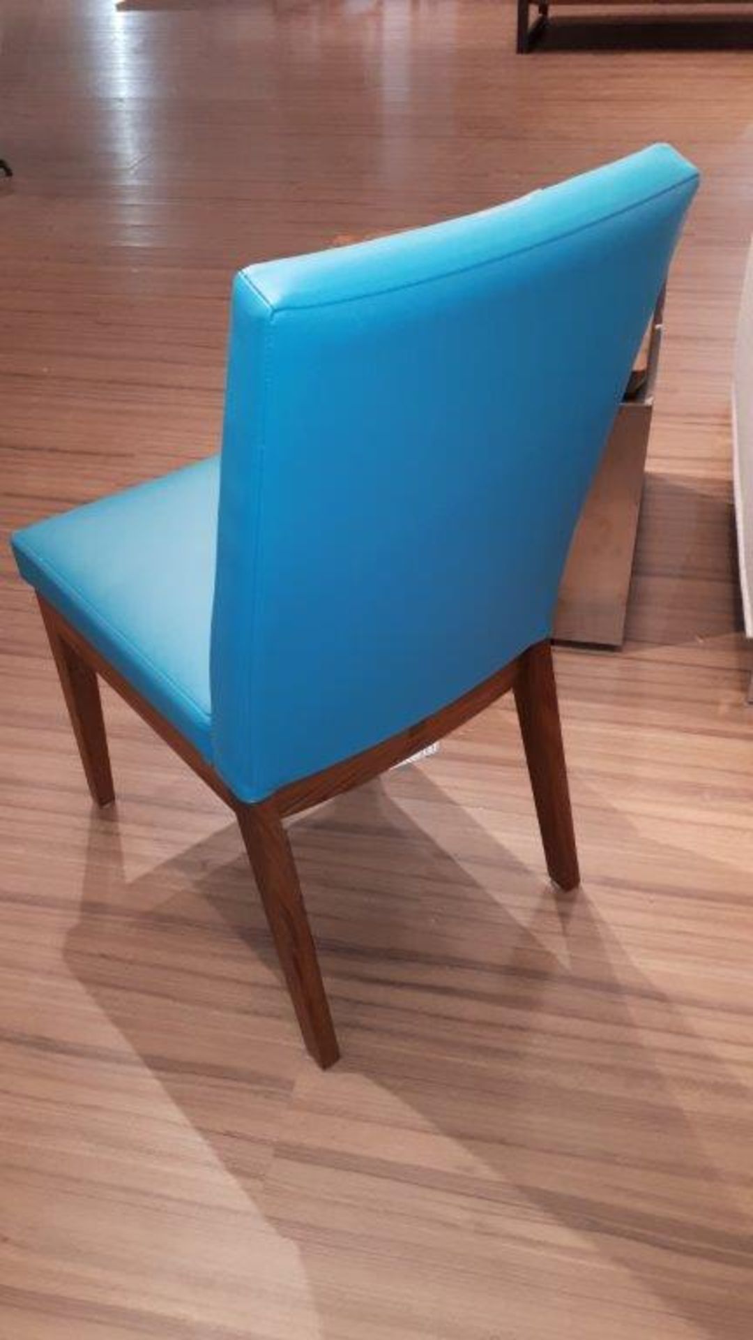 Leather dining chair, turquoise - Image 2 of 2