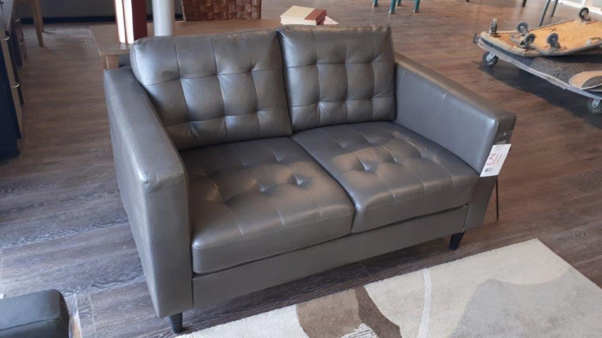 Leather (bicast) sofa - Image 2 of 2