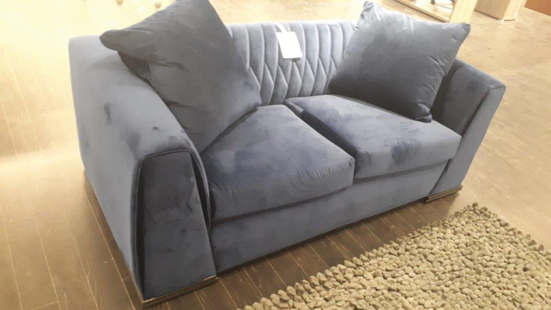 Sofa, 2 seat, blue - Image 2 of 2