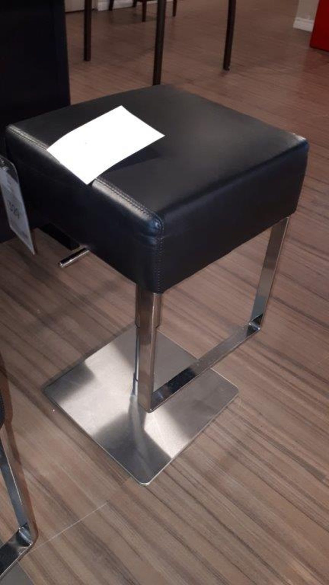 Ultra modern adjustable pivoting bar stool, black - Image 2 of 3