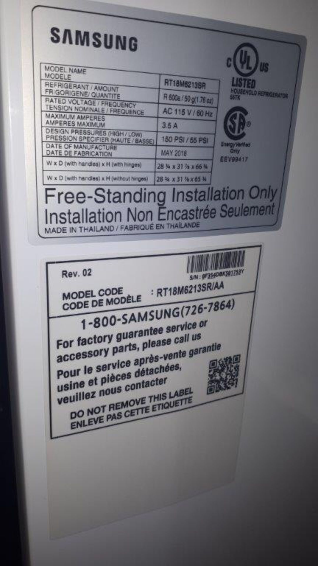 Samsung RT18M6213SR 17.6cu.ft refrigerator - Image 6 of 8