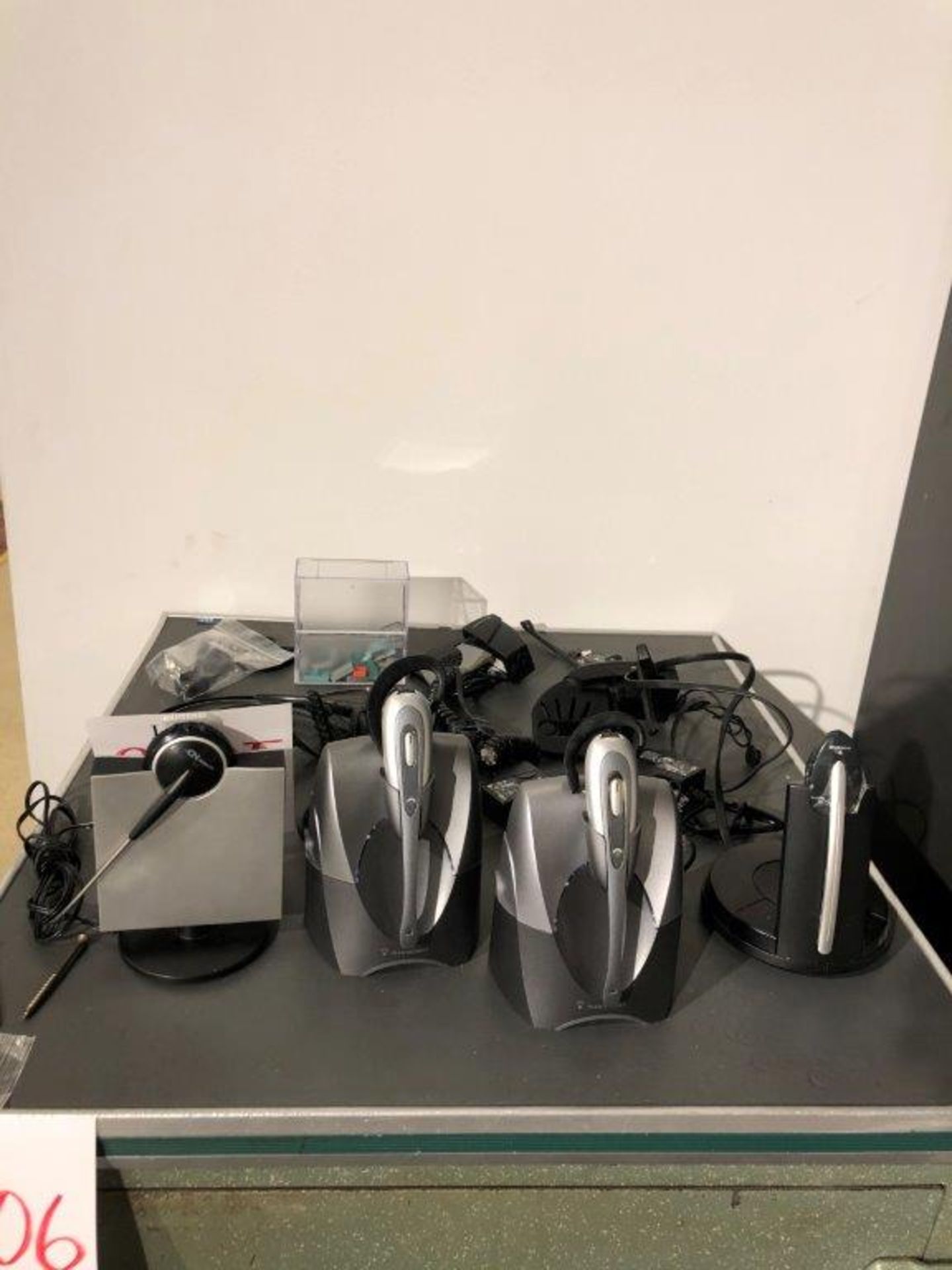 Assorted Plantronics headsets with accessories 9pcs (lot)