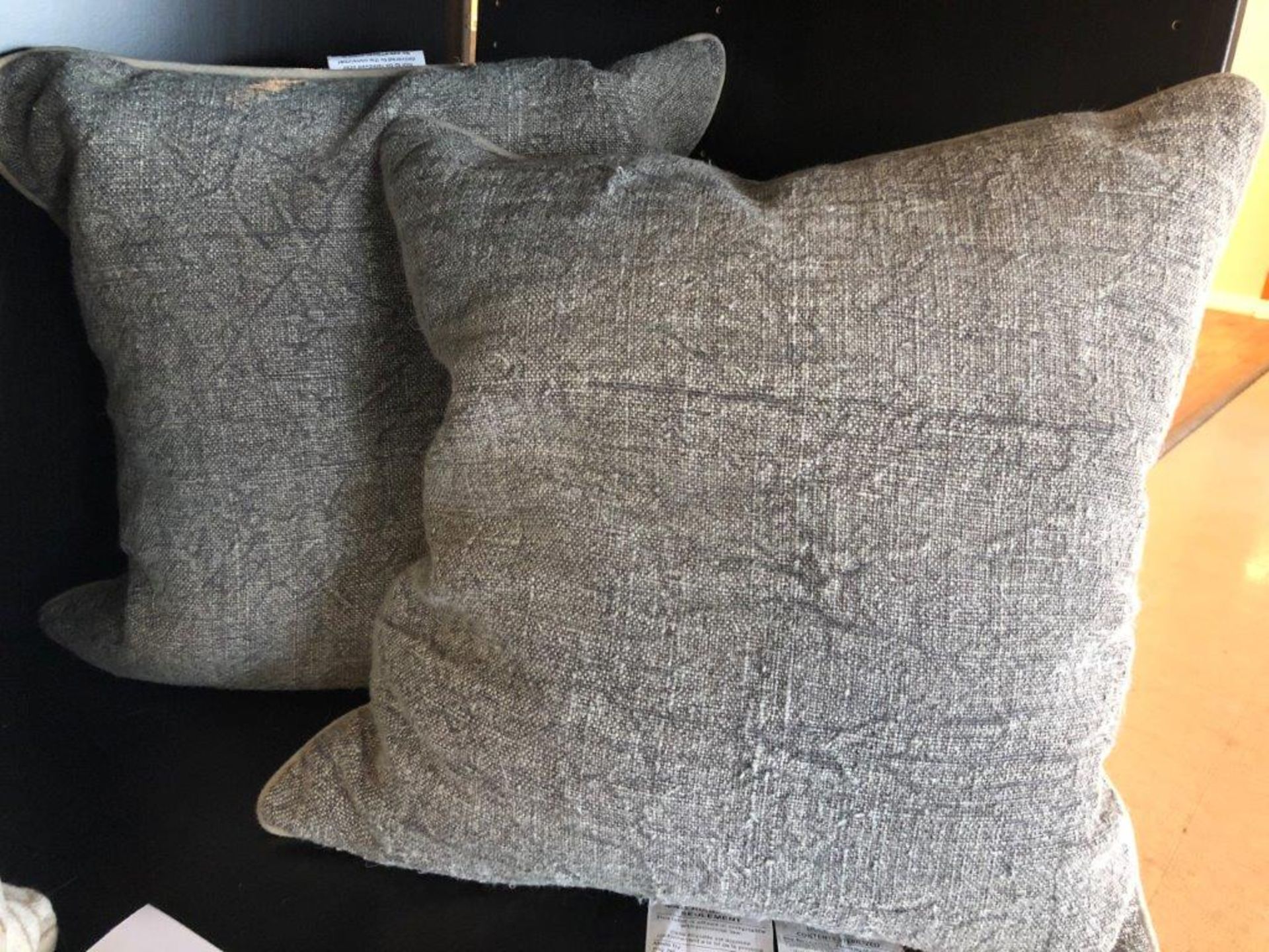 Decorative Pillows, 20"x20", Dara Grey, 2 pcs