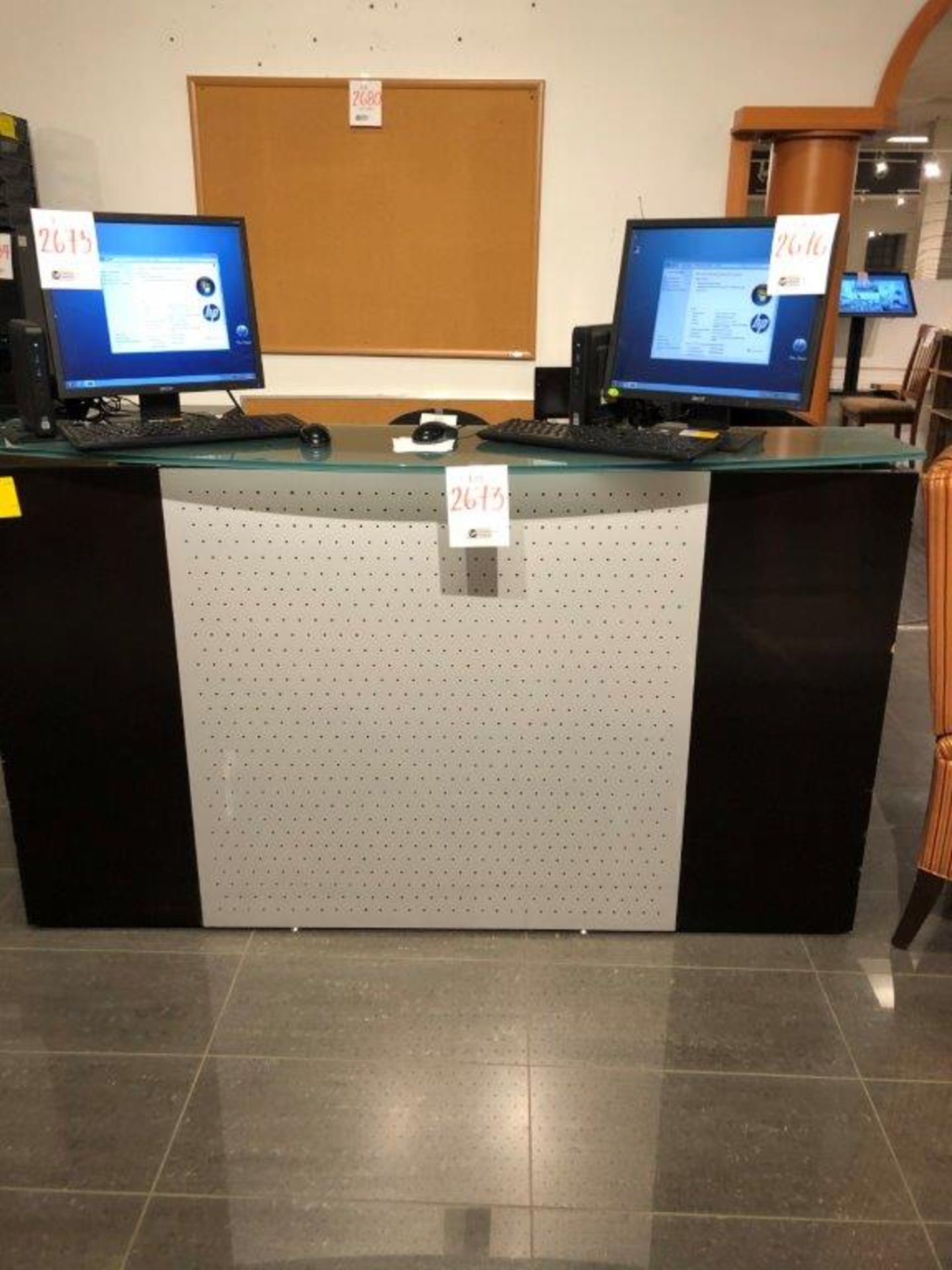 L shape reception counter 6'x7'