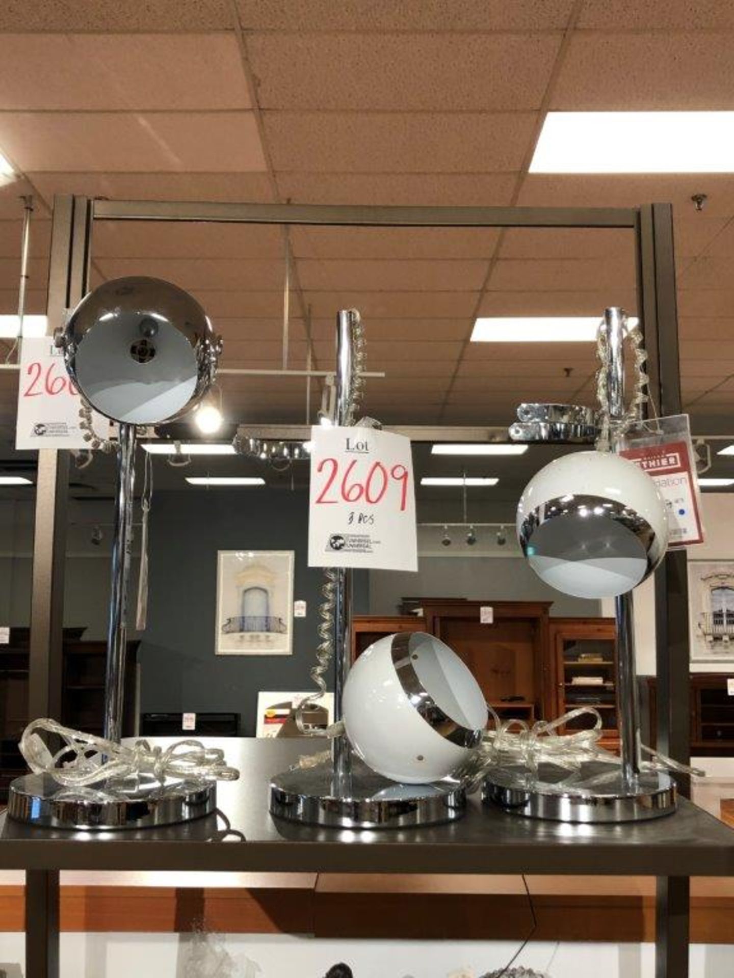 Assorted chrome table lamps 3 pcs (Lot)