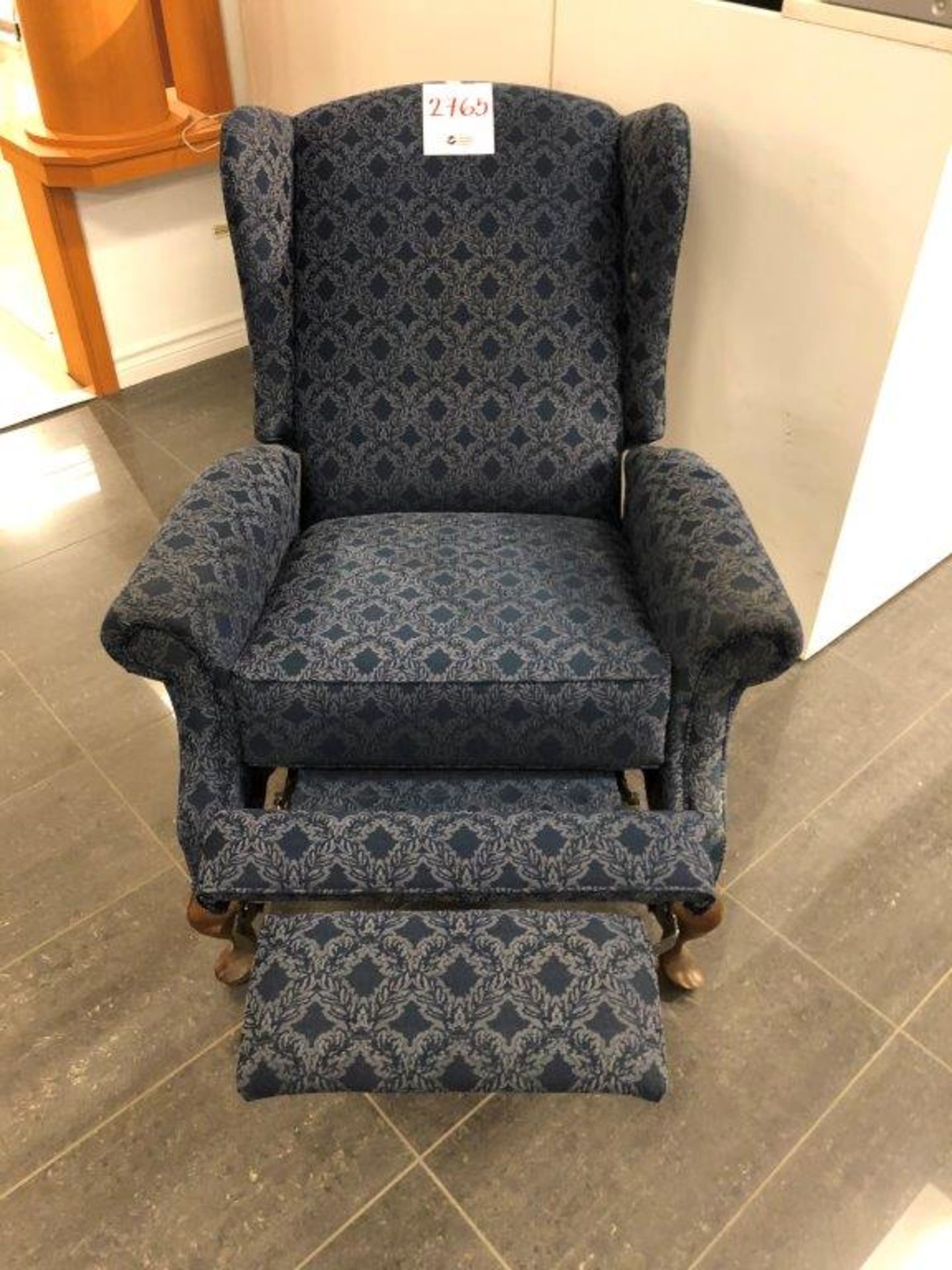 Arm Chair blue material - Image 2 of 2
