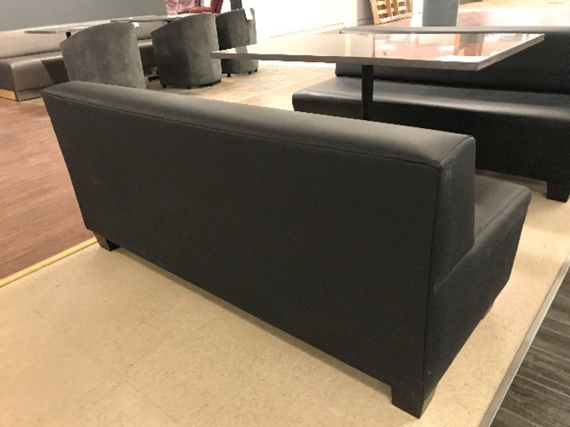 Banquette bench, finish all sides, W. 62”, 4 pcs