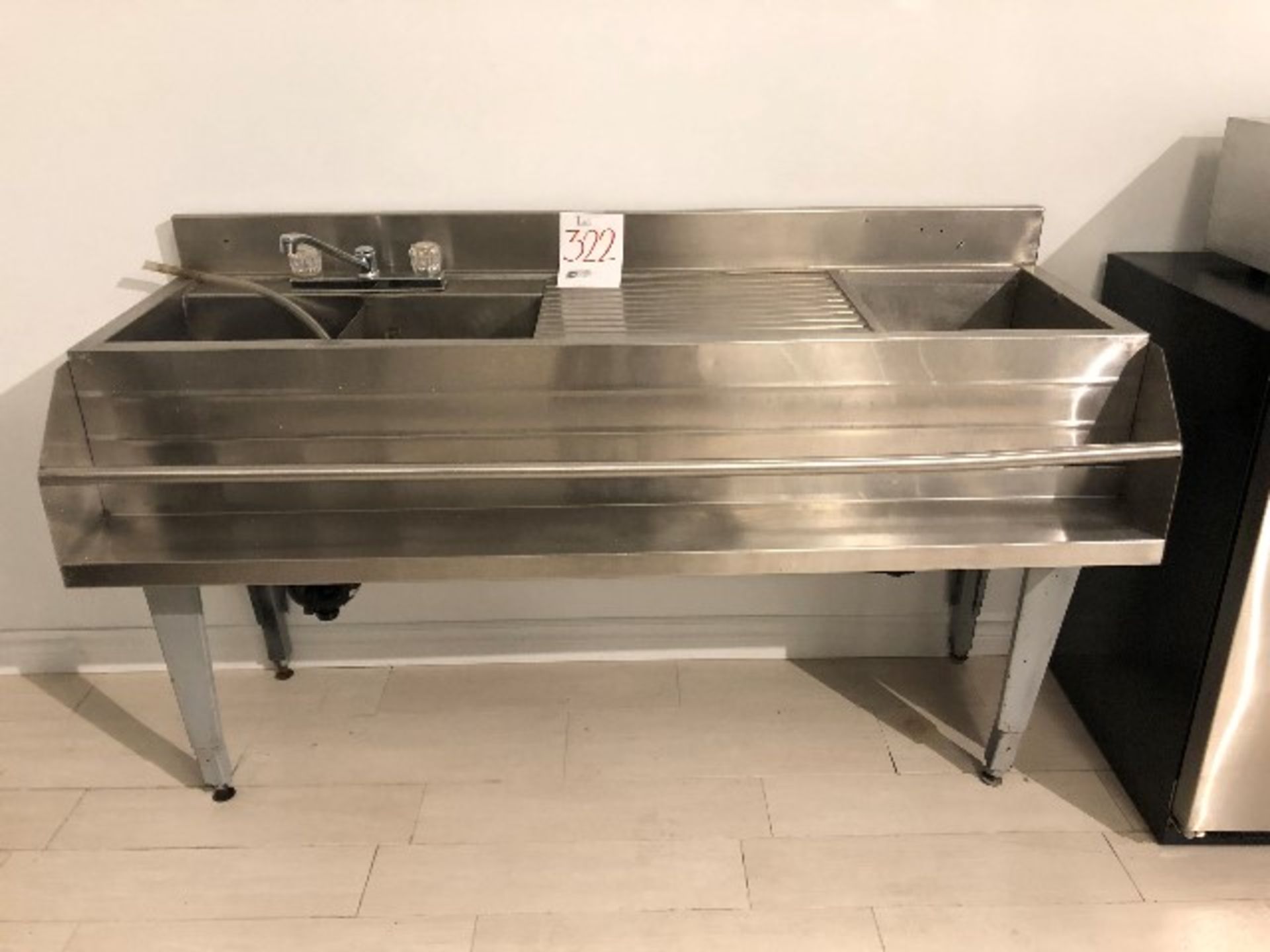 Stainless steel beverage sink, W.60””