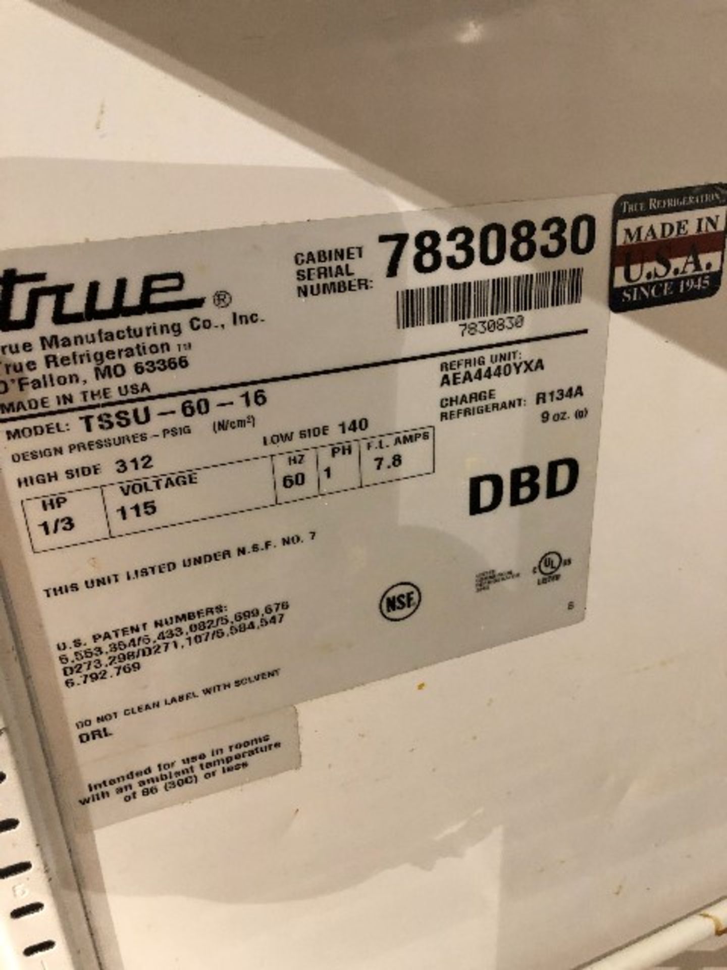 True TSSU-60-16 refrigerator, W.60” - Image 3 of 3