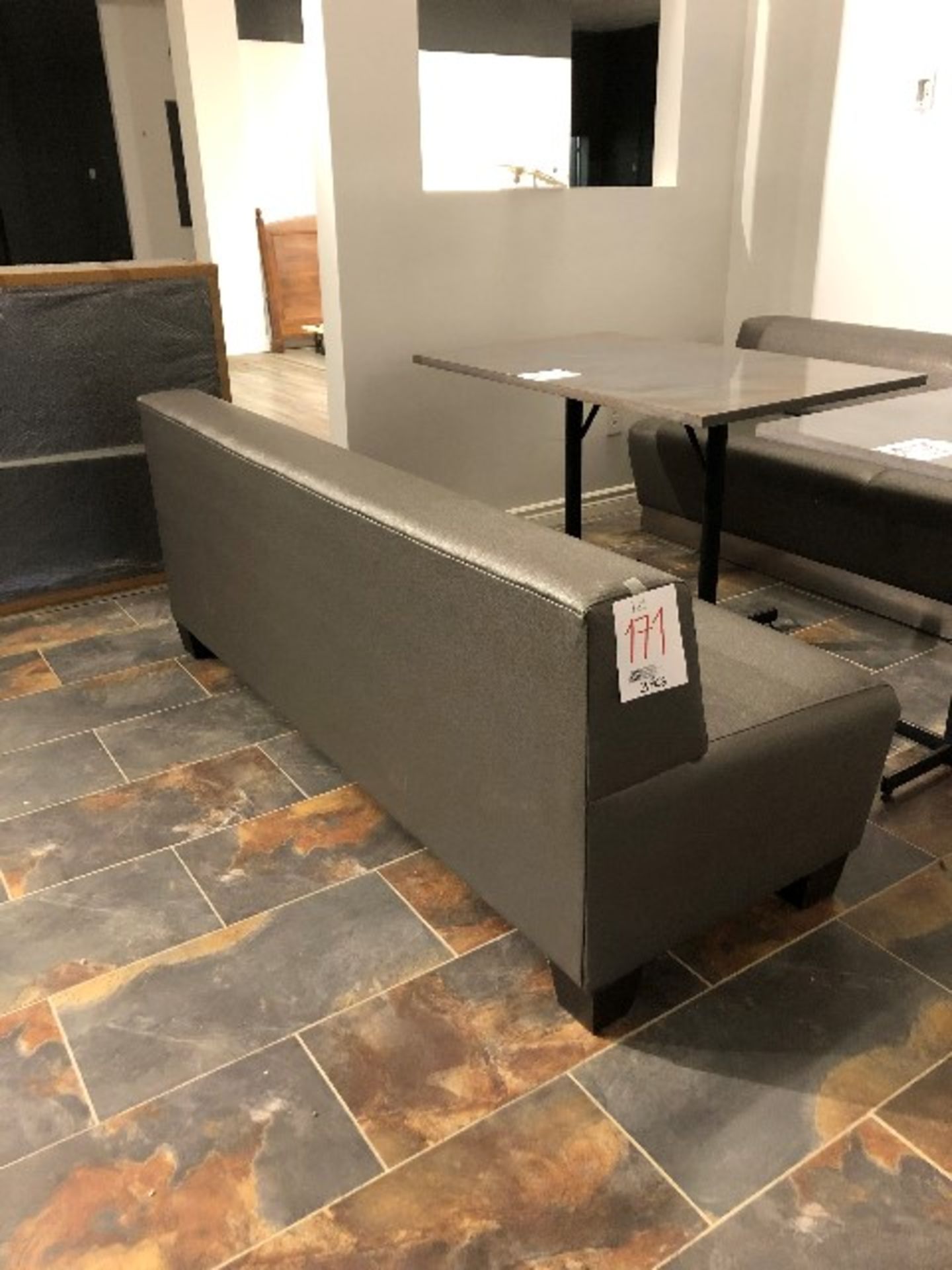 Banquette bench, open back, W.72” & 78” & 84”, 3 pcs - Image 2 of 6