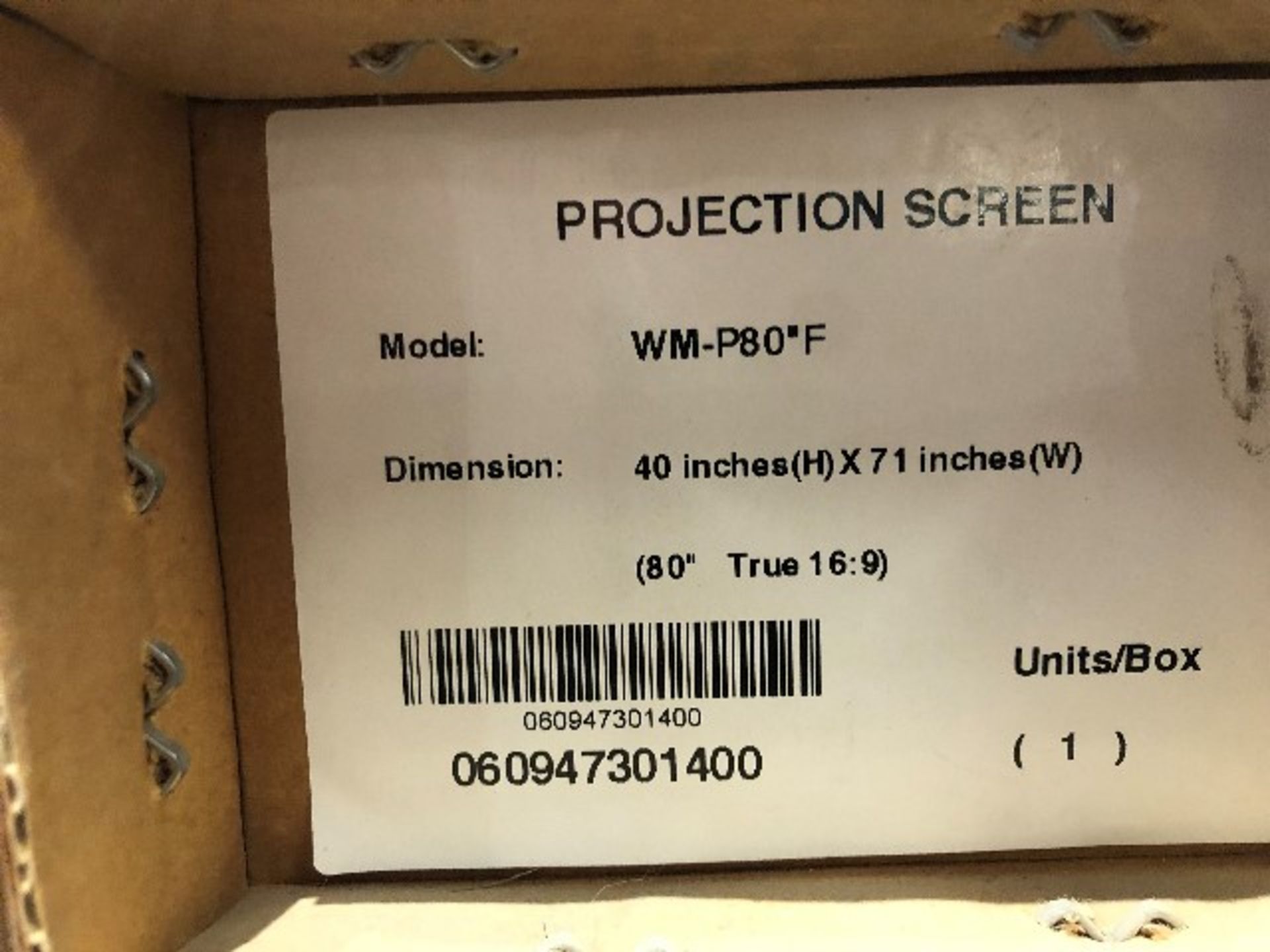 Toshiba 80” 16:9 manual screen