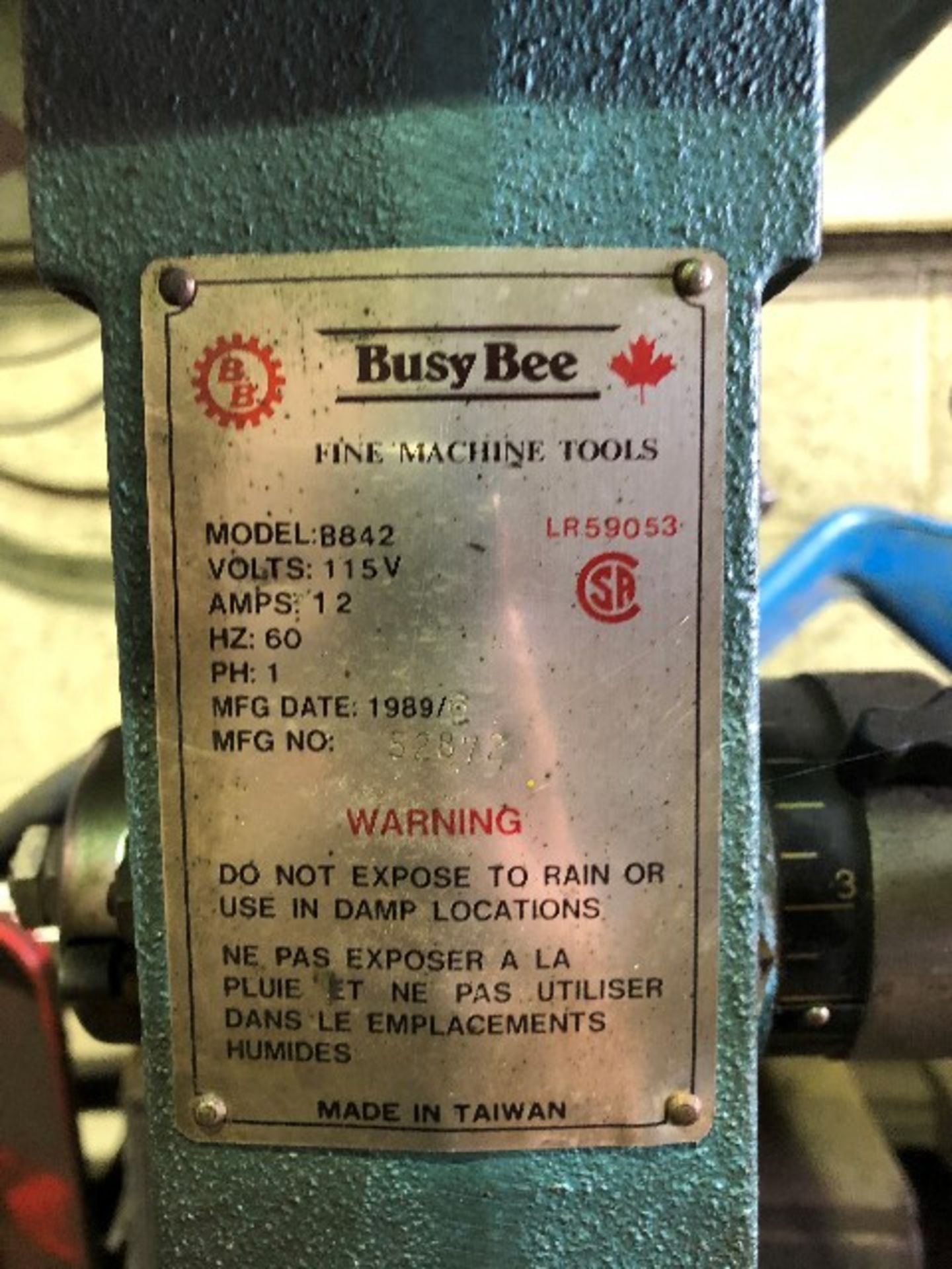 Busy Bee drill press, model:B842, 115V, 12A - Image 2 of 4