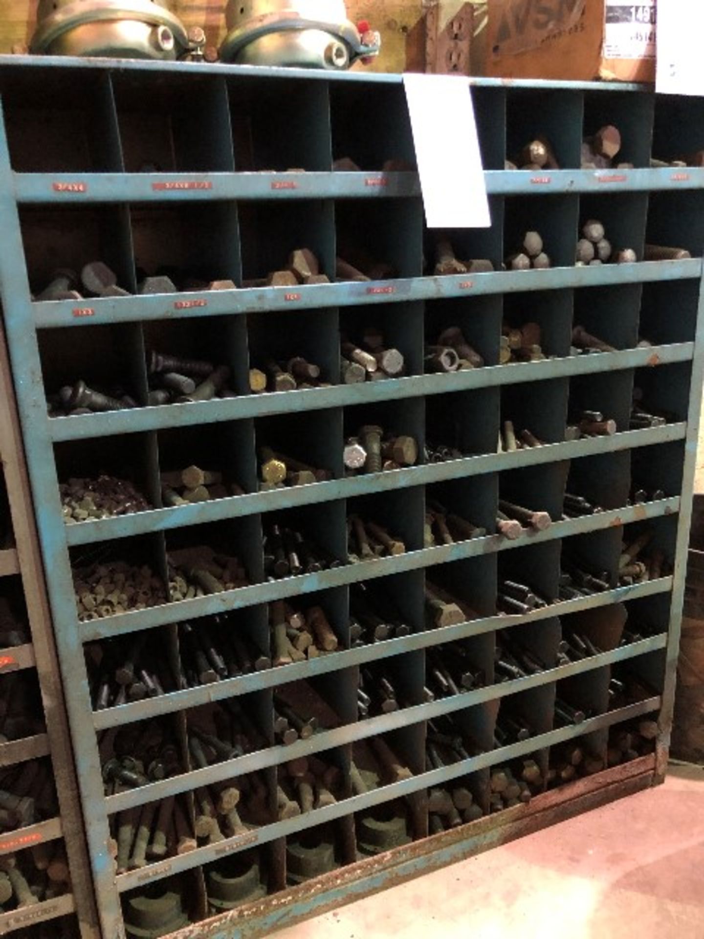 Assorted nuts & bolts, 72 bins (Lot)