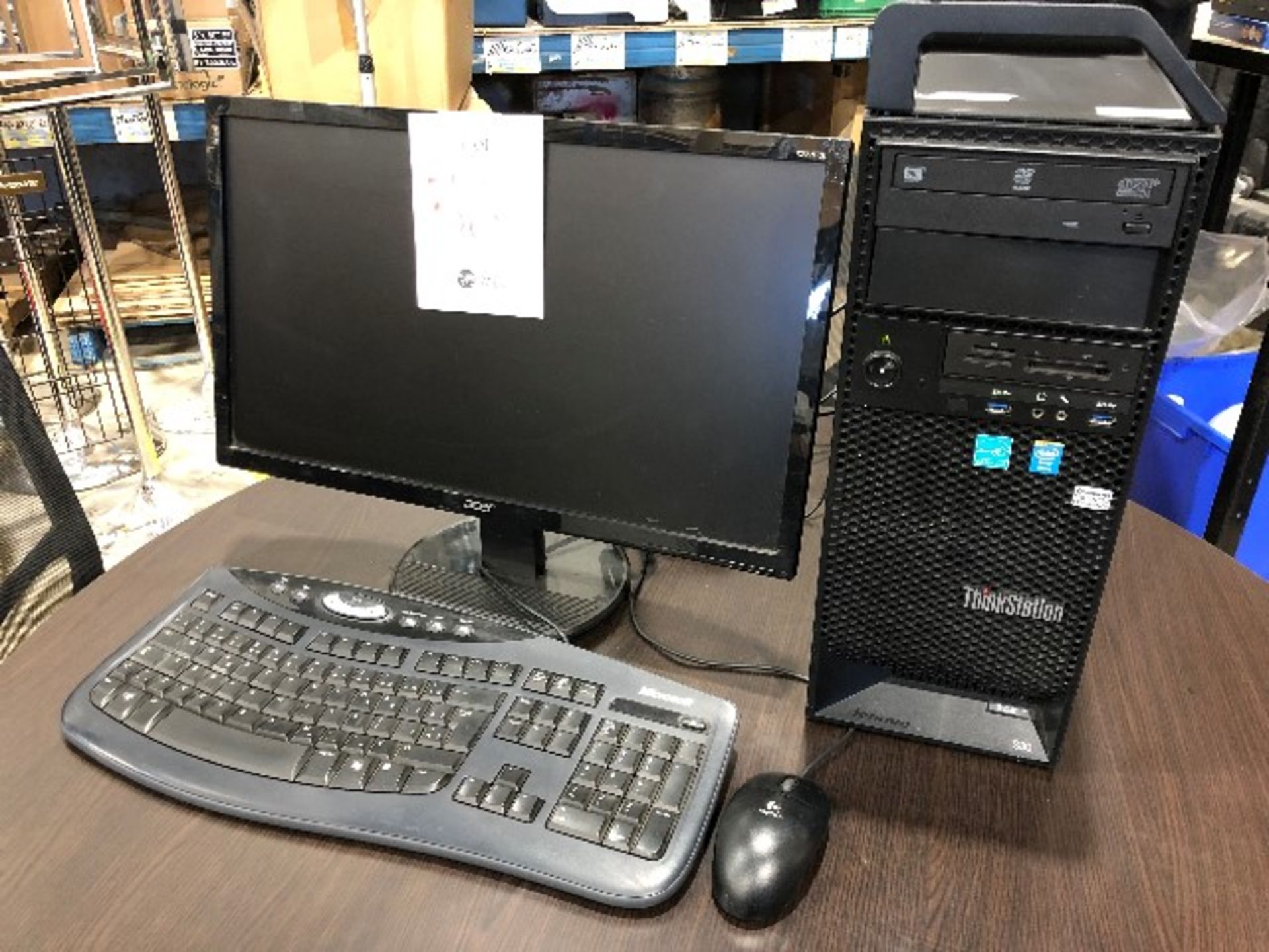 Lenovo S30 Xeon, keyboard, monitor, mouse