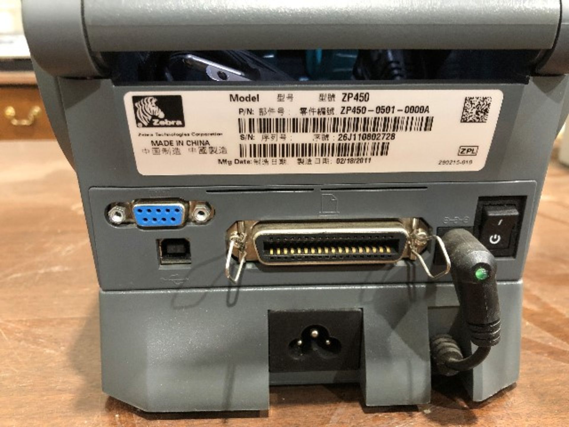 Zebra ZP450 thermal printer - Image 3 of 3