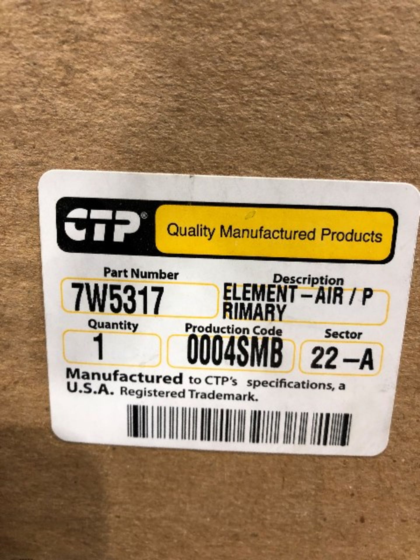 CTP CAT 7W5317, element-air/primary filter