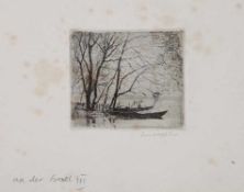 Oppler, ErnstAn der Havel III.Radierung, re. u. handsign. Ernst Oppler, betit.. 6,6 x 7,6 cm.