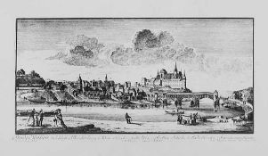FaksimiledruckAnsicht der Stadt Meißen nach einem Original von 1767. 15,5 x 32 cm. Vergl. R..o. L.