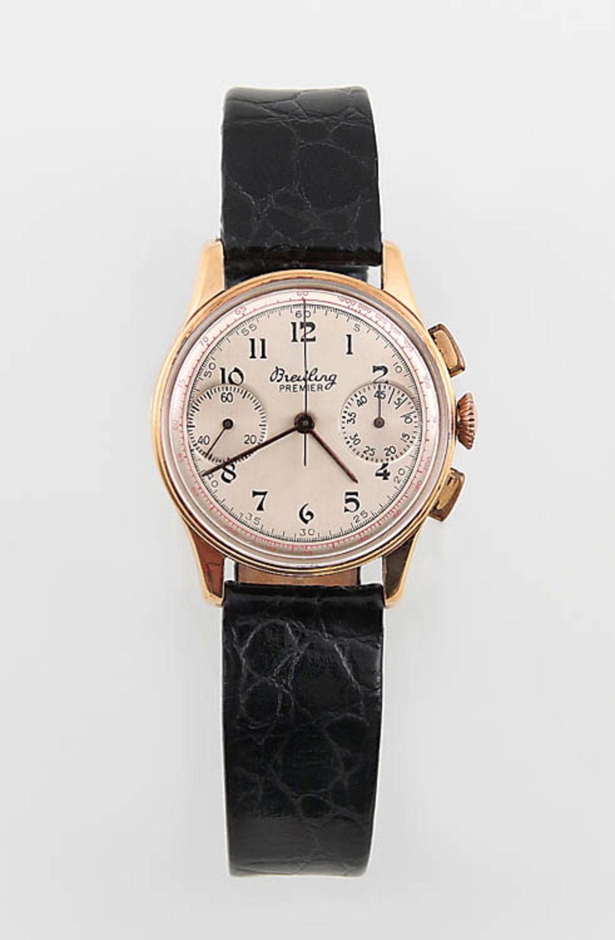 HerrenarmbanduhrBreitling Premier Chronograph, Ref. 789. 1940er Jahre. Goldgehäuse 18 ct. Gehäuse